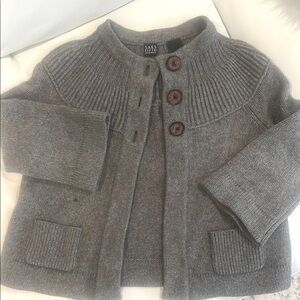 SAKS FIFTH AVENUE Gray Knit Cashmere & Wool Cardigan -3 button Detail & pockets
